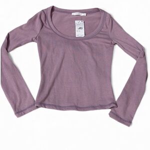 NWT Lush Lavender Long Sleeve Cropped Top Size XS